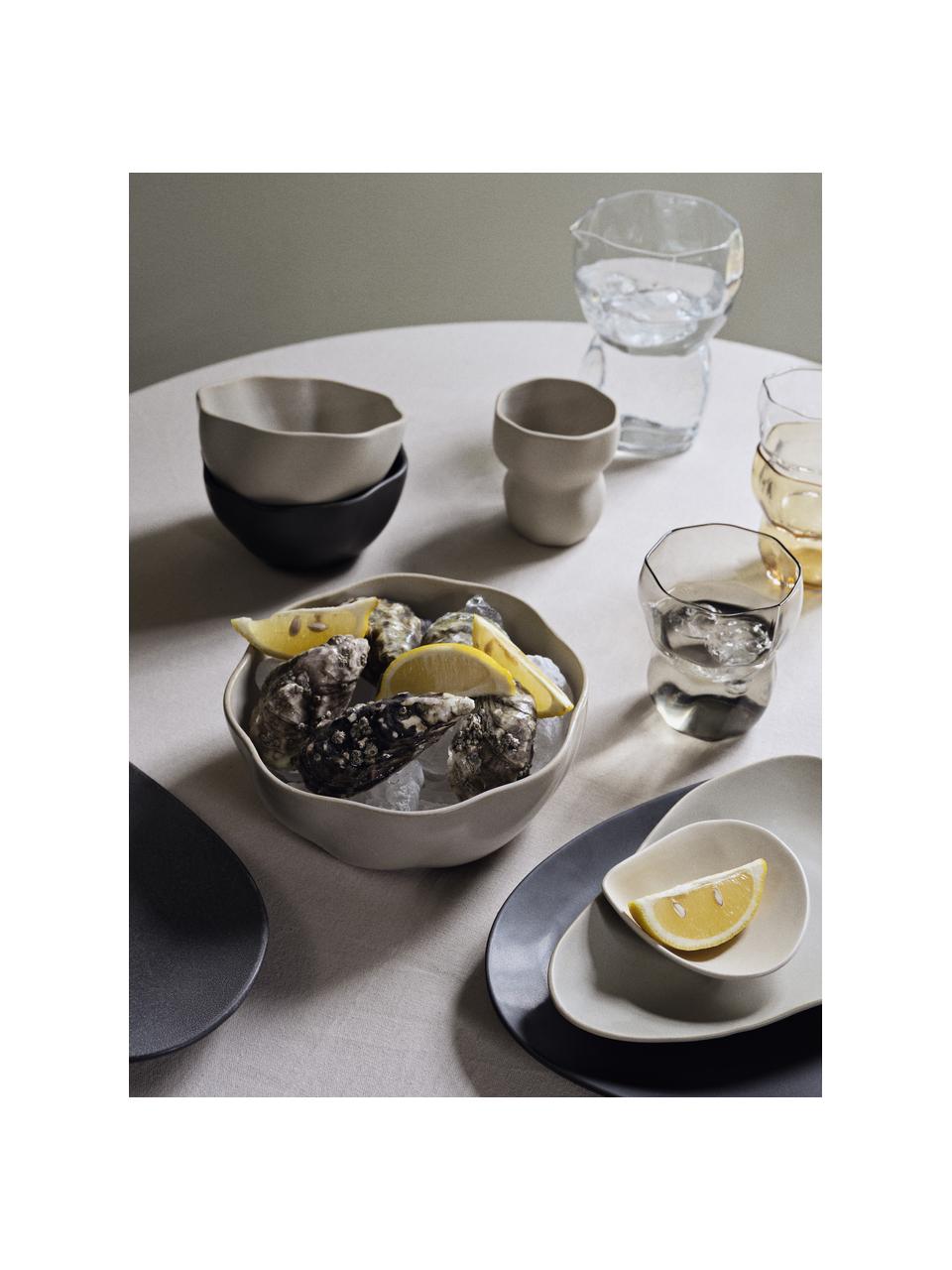 Coupe de forme organique Limfjord, tailles variées, Grès cérame, Anthracite, Ø 14 x haut. 7 cm