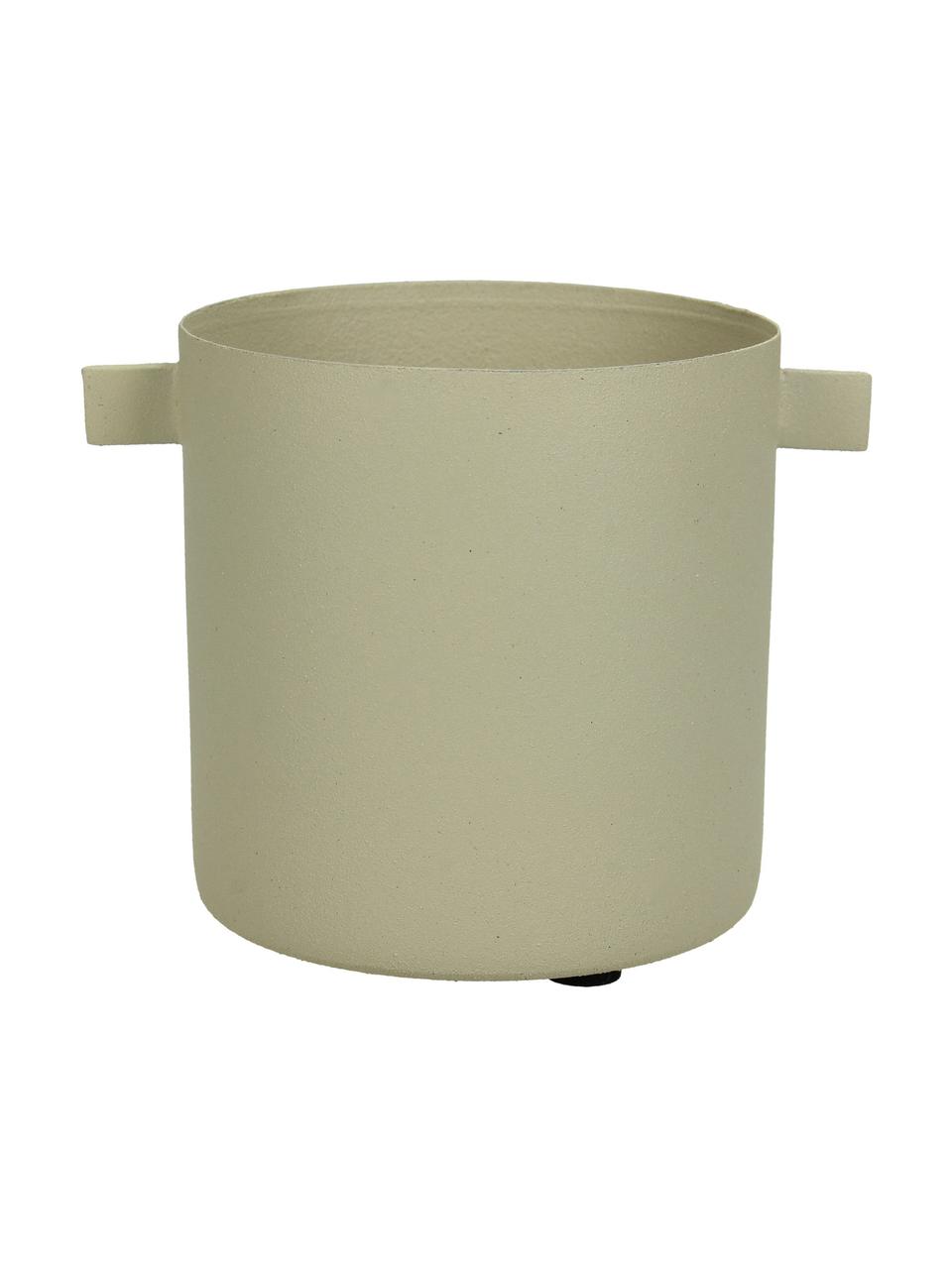 Kleine plantenpot Onyx, Gecoat metaal, Beige, Ø 9 x H 12 cm