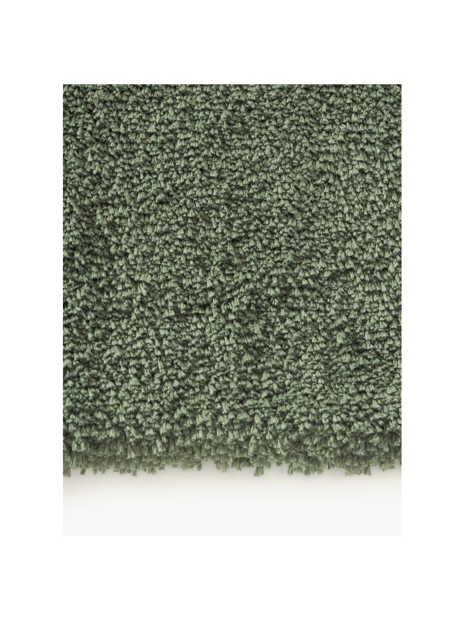 Flauschiger Hochflor-Teppich Leighton, Flor: Mikrofaser (100% Polyeste, Dunkelgrün, B 120 x L 180 cm (Grösse S)