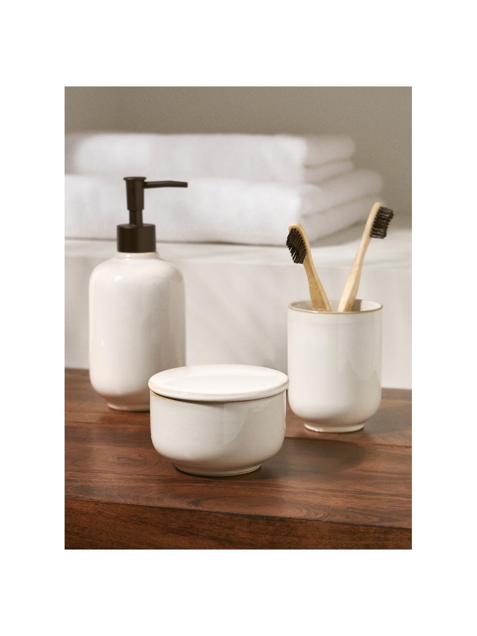 Set di 3 accessori per bagno Amper, Gres, Bianco latte, lucido, Set in varie misure