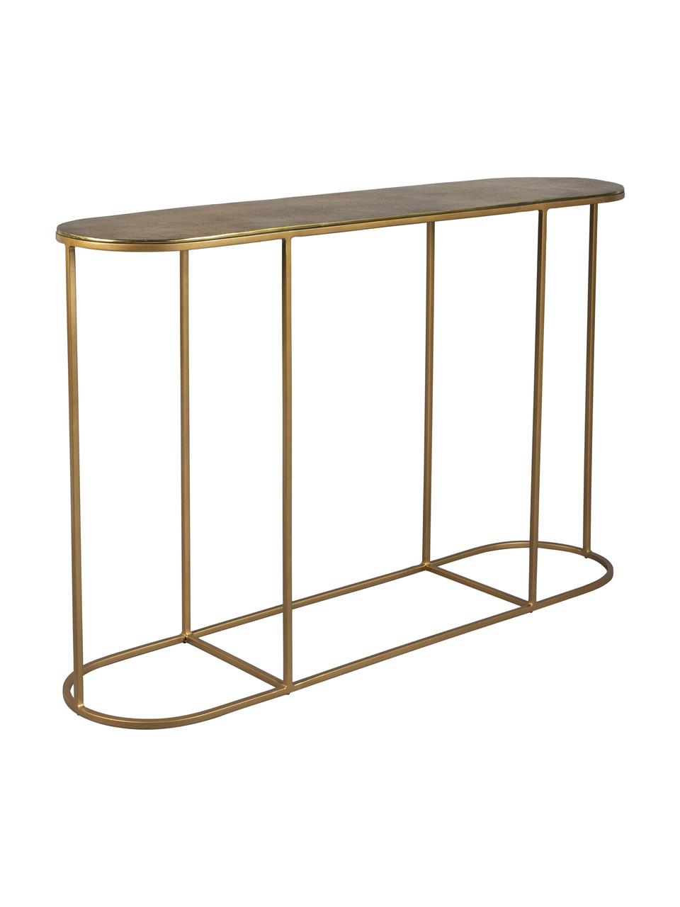 Kovový konzolový stolek Zodiac, Potažený kov, Zlatá, Š 121 cm, H 31 cm