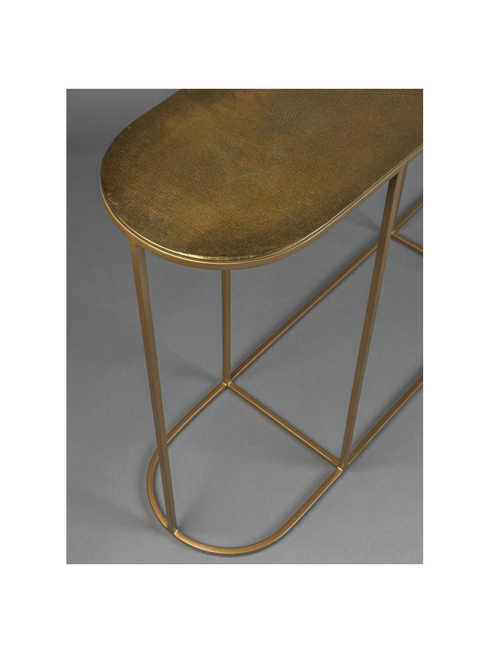 Metalen sidetable Zodiac, Gecoat metaal, Goudkleurig, B 121 x H 31 cm