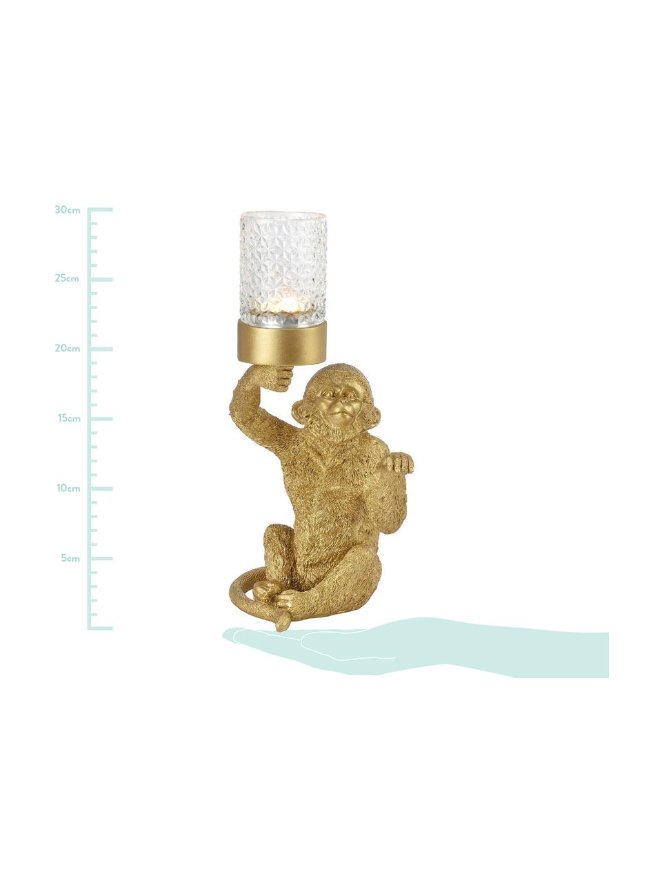 Bougeoir pour bougies chauffe-plat Monkey, Couleur dorée