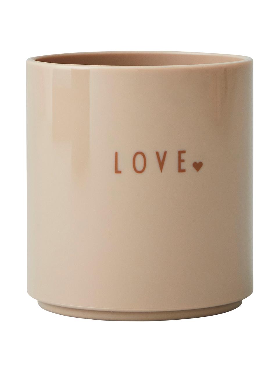 Mini mug enfants lettrage différent à l'avant et à l'arrière Favourite, Sans tritan, BPA, BPS ou autres additifs qui perturbent les hormones pour la santé et la sécurité, Beige (Love), Ø 7 x haut. 7 cm, 150 ml