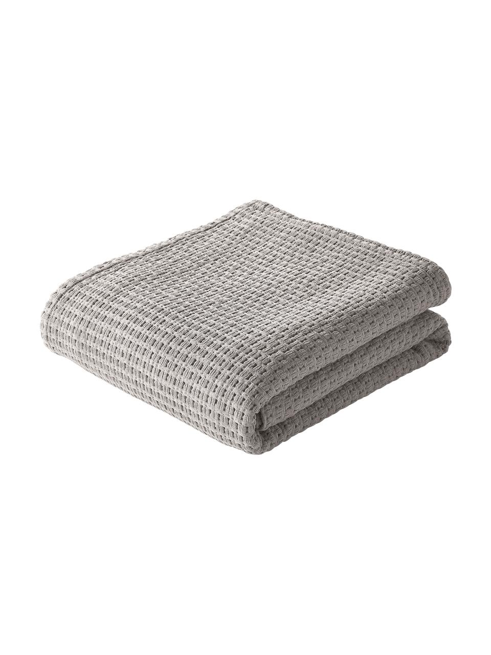 Colcha con estructura gofre Adair, 100% algodón, Gris, An 180 x L 250 cm