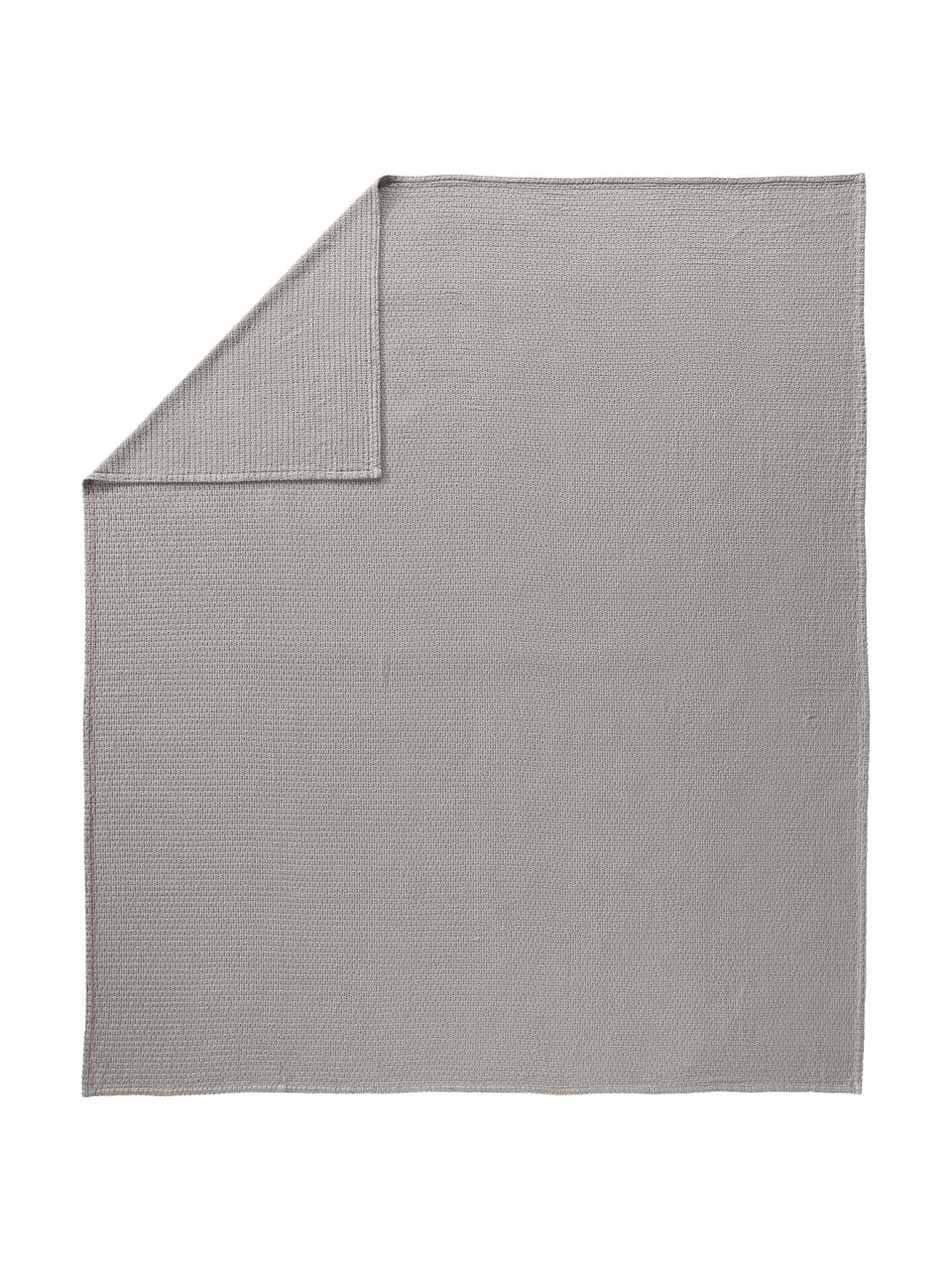 Wafelpiqué bedsprei Adair, 100% katoen, Grijs, B 180 x L 250 cm