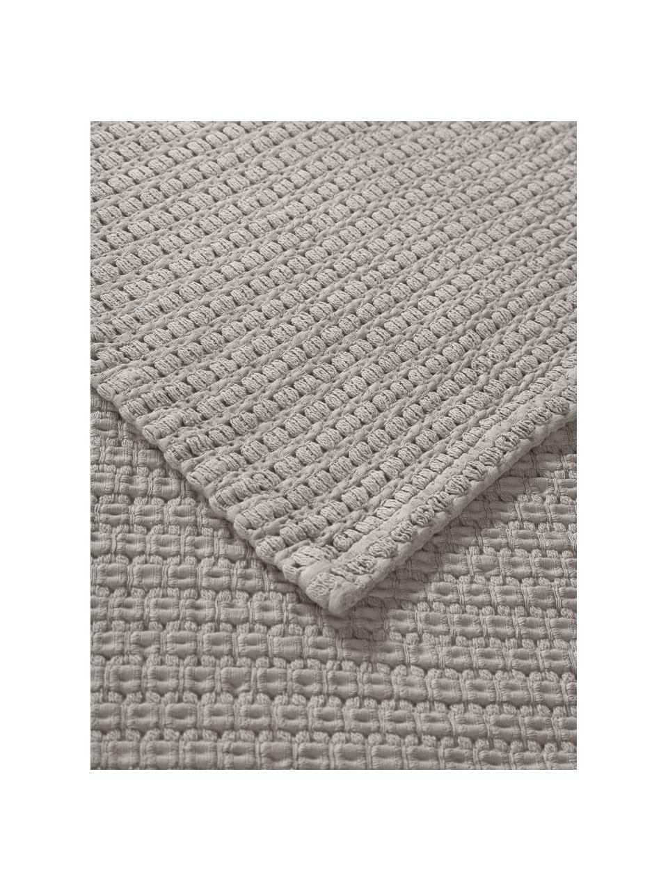 Couvre-lit en coton gaufré Adair, 100 % coton, Gris, larg. 180 x long. 250 cm