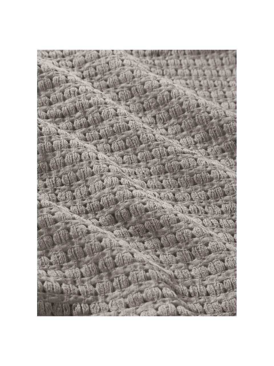 Wafelpiqué bedsprei Adair, 100% katoen, Grijs, B 180 x L 250 cm