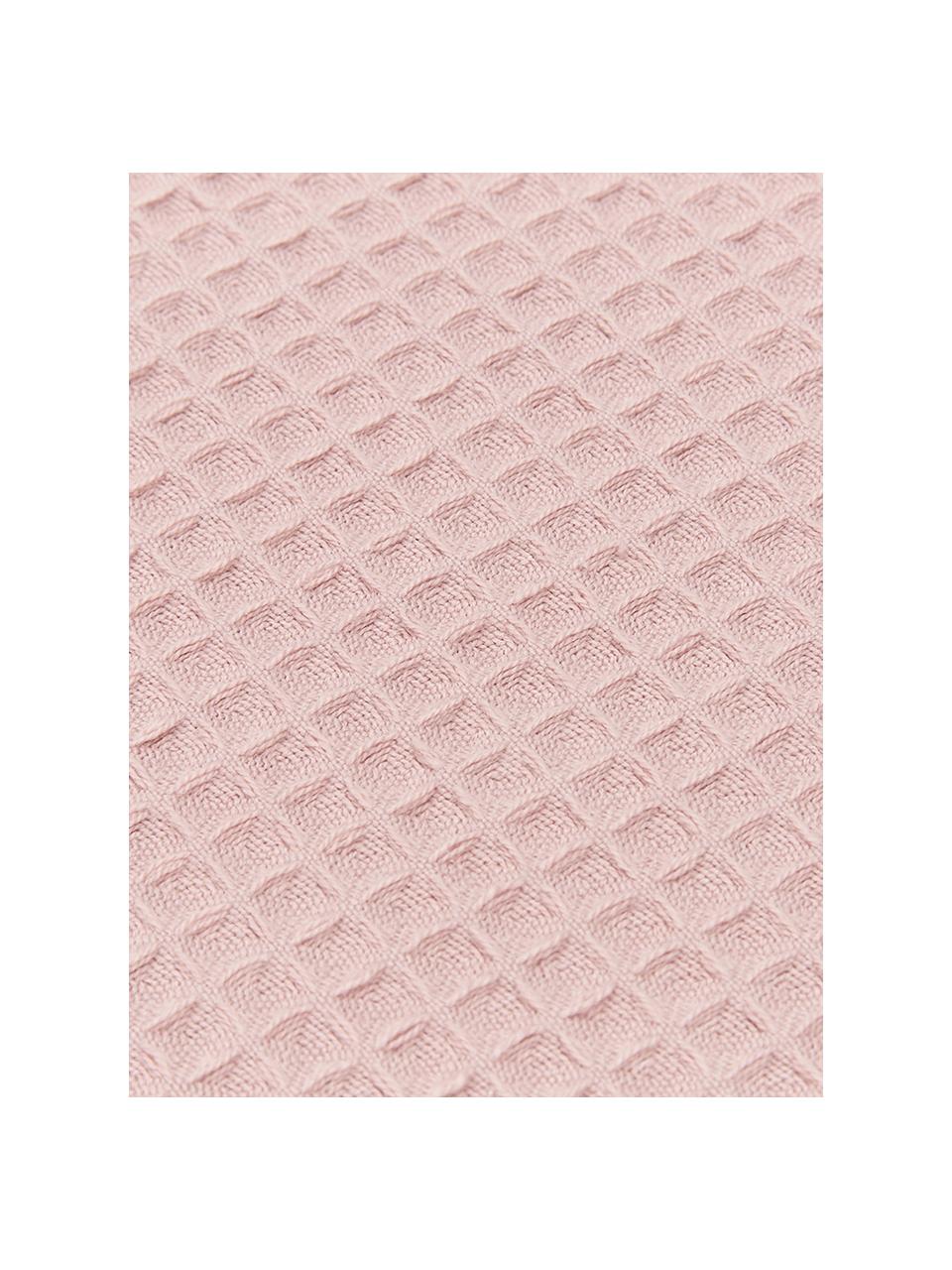 Lot de serviettes de bain en textile finement gaufré Karima, 3 élém., Vieux rose