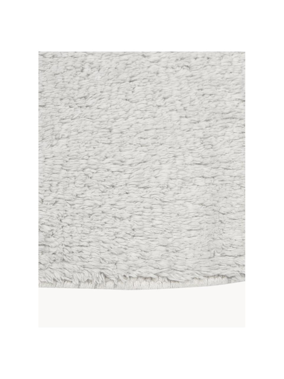 Alfobra corredor artesanal con flecos Daya, Gris claro, An 80 x L 300 cm