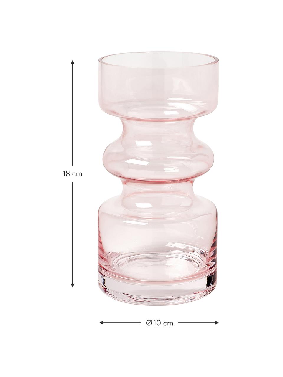 Mundgeblasene Glas-Vase Clea, Glas, Rosa, Ø 10 x H 18 cm