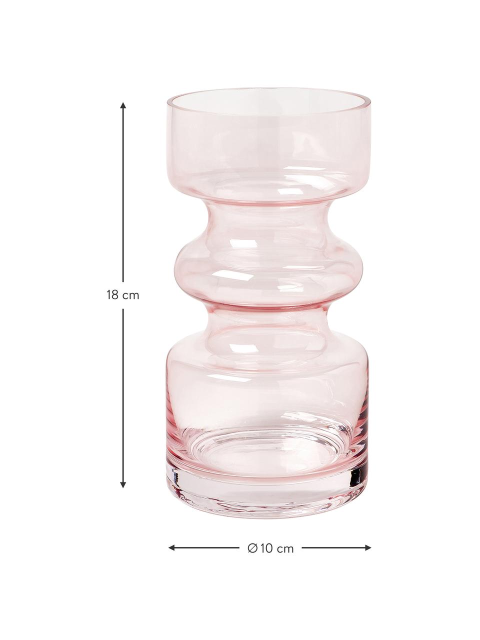 Vase en verre soufflé bouche Clea, Verre, Rose, Ø 10 x haut. 18 cm