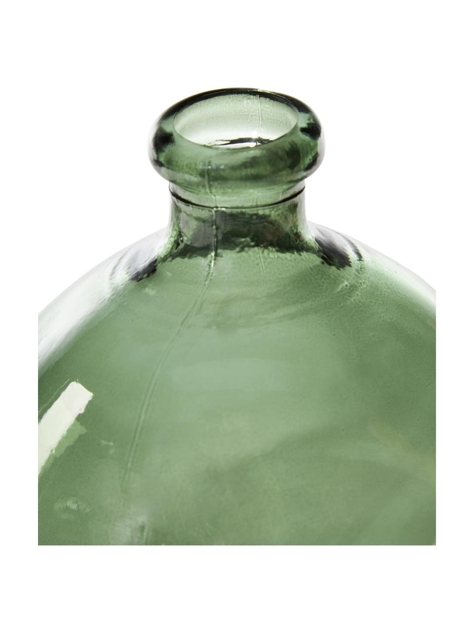 Váza ve tvaru lahve Dina, Recyklované sklo, s certifikátem GRS, Zelená, Ø 20 cm, V 23 cm