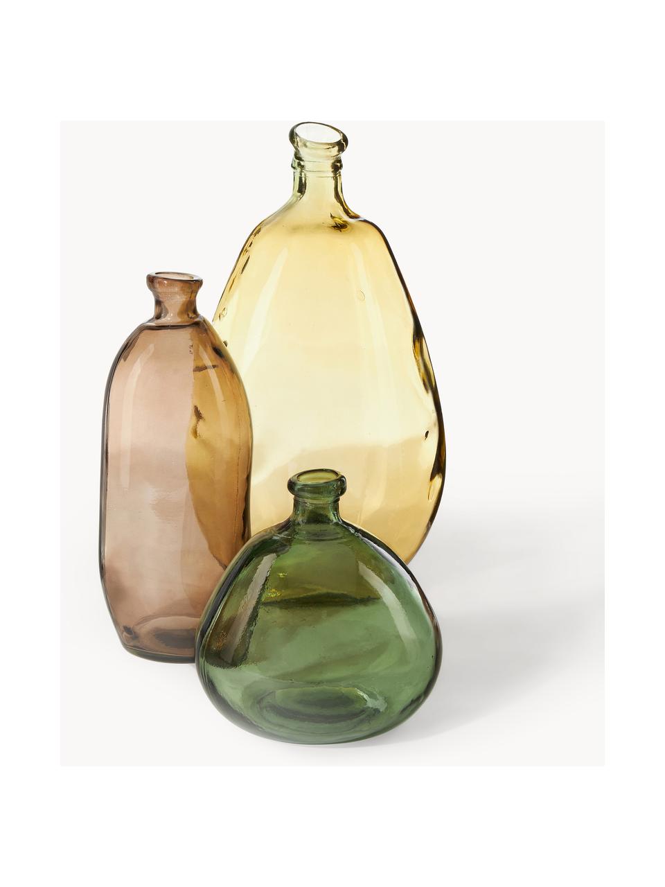 Flaschenvase Dina, Recyceltes Glas, GRS-zertifiziert, Grün, Ø 20 x H 23 cm