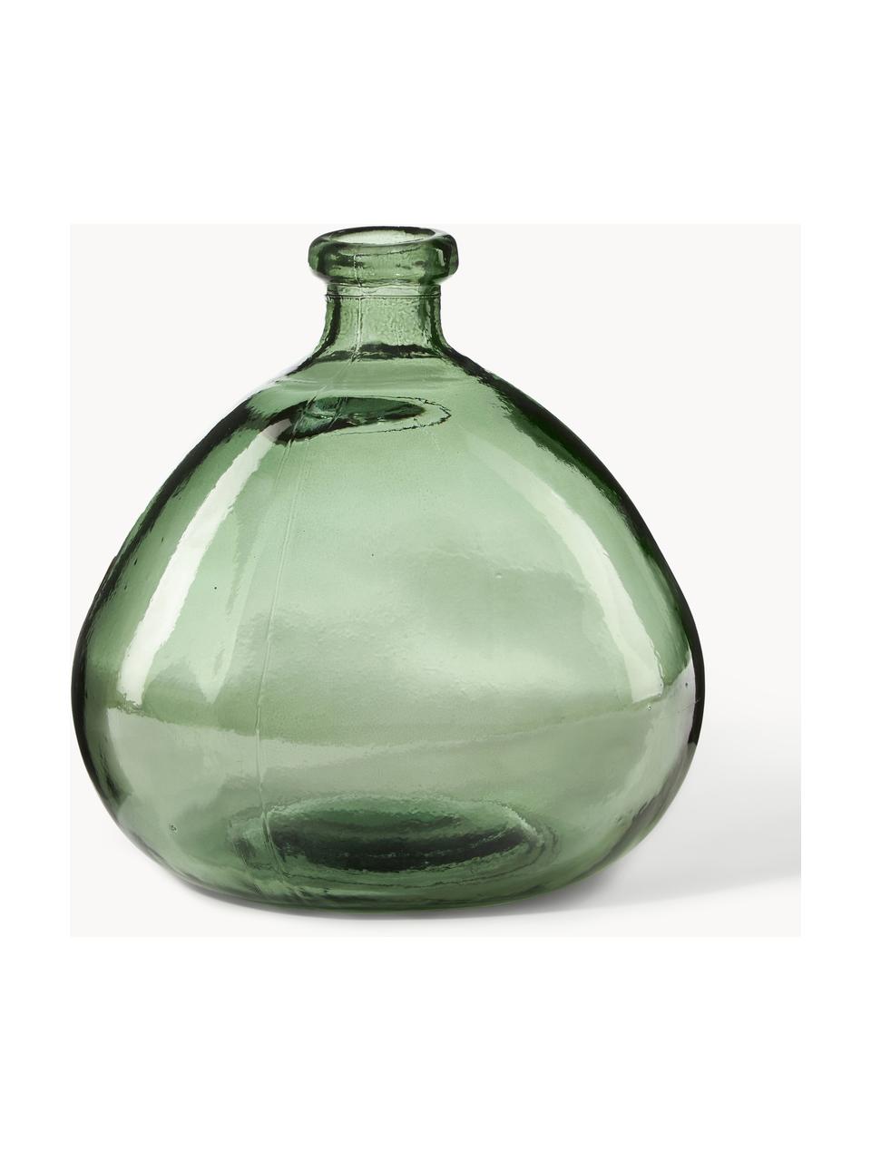 Flaschenvase Dina, Recyceltes Glas, GRS-zertifiziert, Grün, Ø 20 x H 23 cm