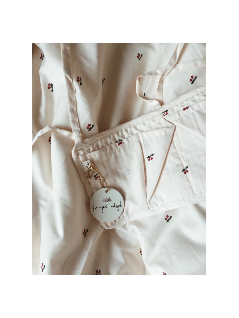 Vrecká na posteľ z bavlneného saténu Quiltet, Krémovobiela, motív čerešní, Š 34 x D 17 cm