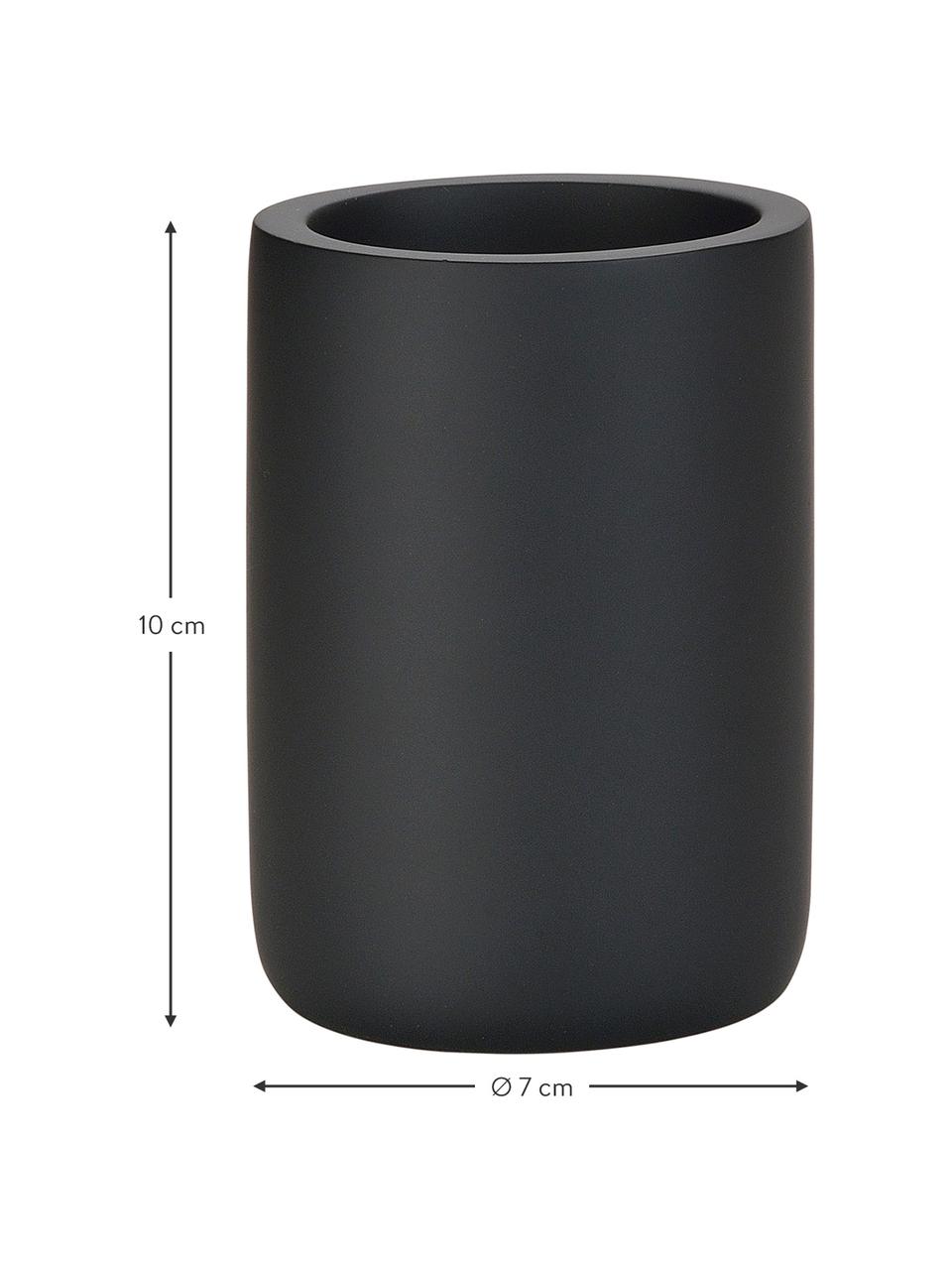 Zahnputzbecher Archway, Polyresin, Schwarz, Ø 7 x H 10 cm