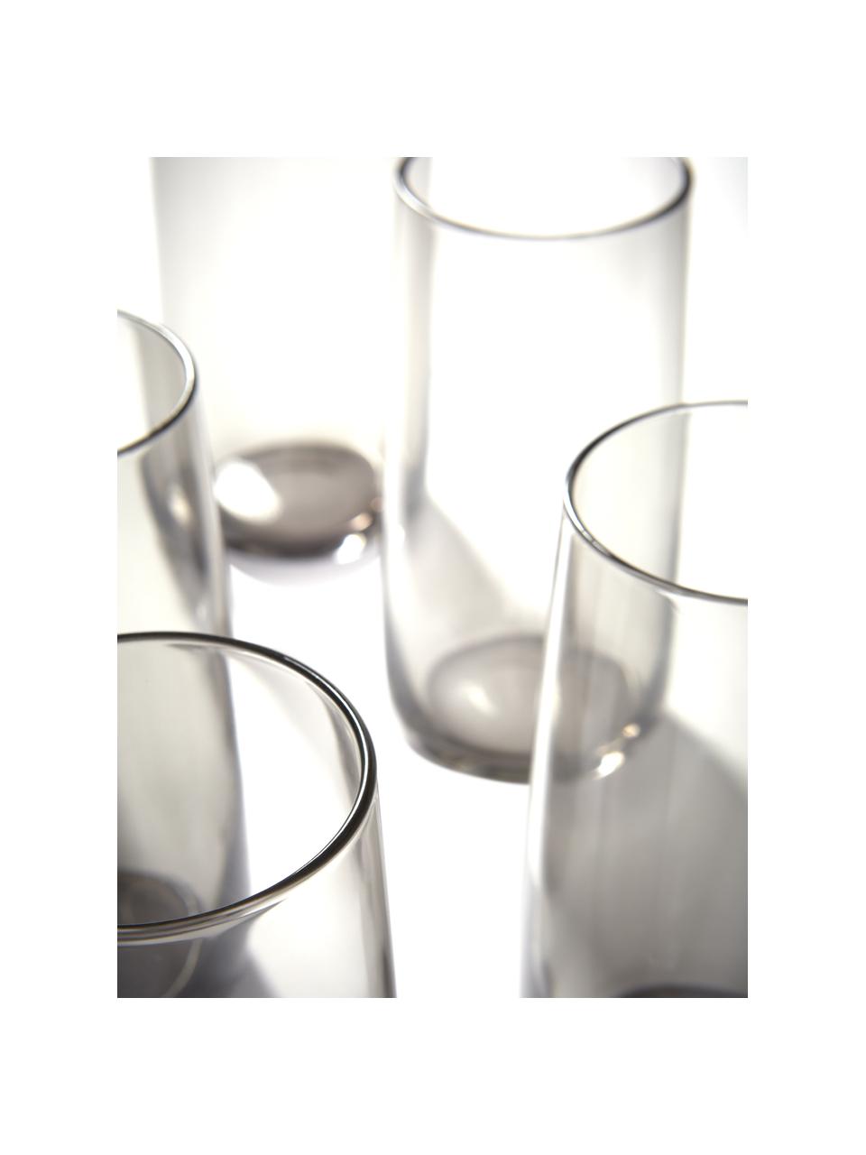 Szklanka Ciel, 8 szt., Szkło, Szary, transparentny, Ø 8 x W 15 cm, 440 ml