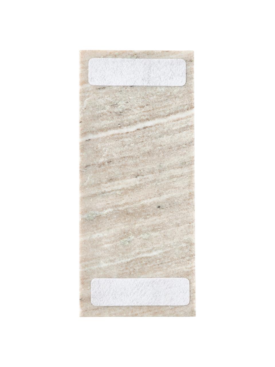 Bandeja decorativa de mármol Terri, Asas: metal recubierto, Mármol beige, An 30 x Al 5 cm