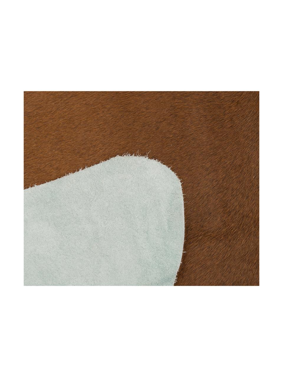 Koberec z hovädzej kože Jura, Hovädzia koža, Hnedá, béžová, Hovädzia koža Unikat 977, 160 x 180 cm