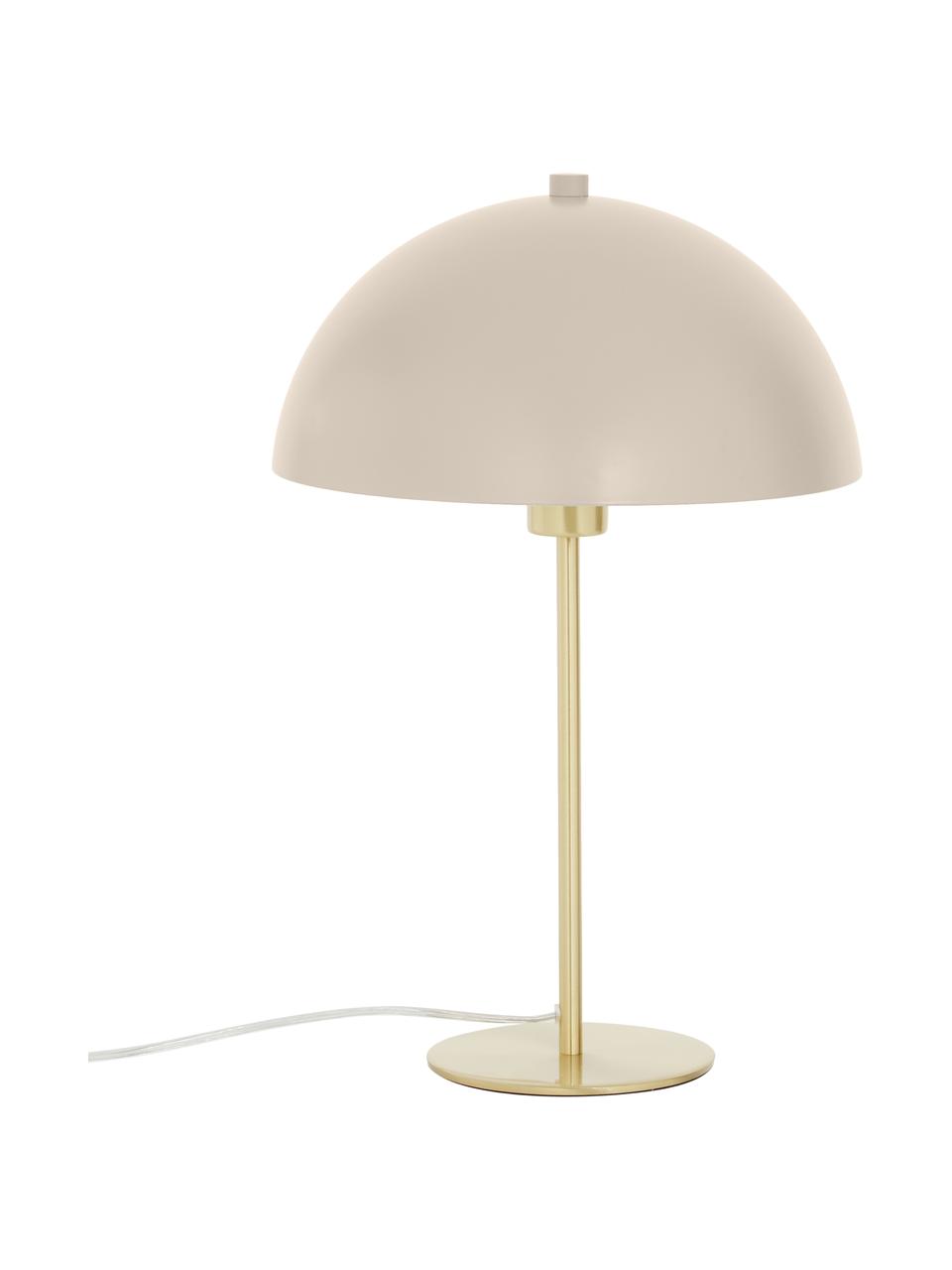 Lámpara de mesa Matilda, Pantalla: metal con pintura en polv, Cable: plástico, Gris claro, latón, Ø 29 x Al 45 cm