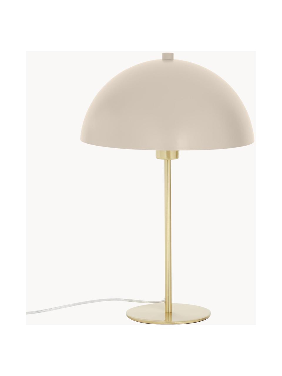 Lampada da tavolo Matilda, Paralume: metallo verniciato a polv, Base della lampada: metallo ottonato, Ottonato, beige, Ø 29 x Alt. 45 cm