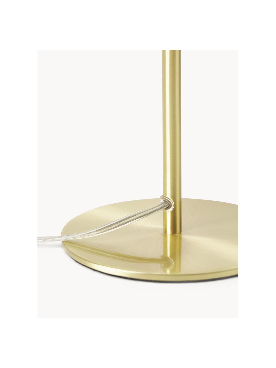 Tafellamp Matilda, Lampenkap: gepoedercoat metaal, Lampvoet: vermessingd metaal, Beige, goudkleurig, Ø 29 x H 45 cm