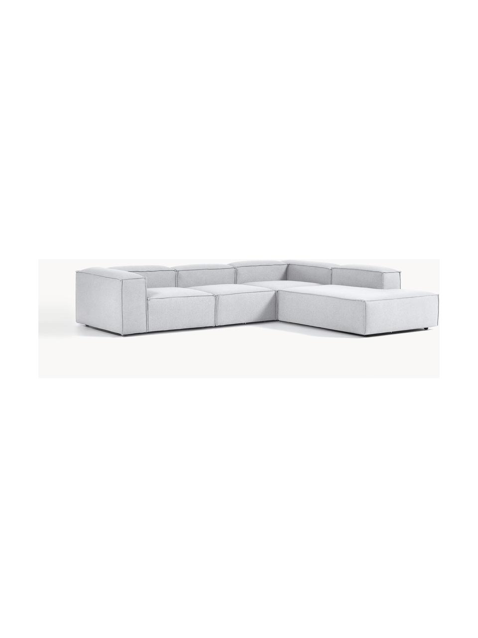 Sofá rinconera modular grande Lennon, Tapizado: 100% poliéster Alta resis, Estructura: madera contrachapada de p, Patas: plástico Este producto es, Tejido gris, An 329 x F 269 cm, chaise longue derecha