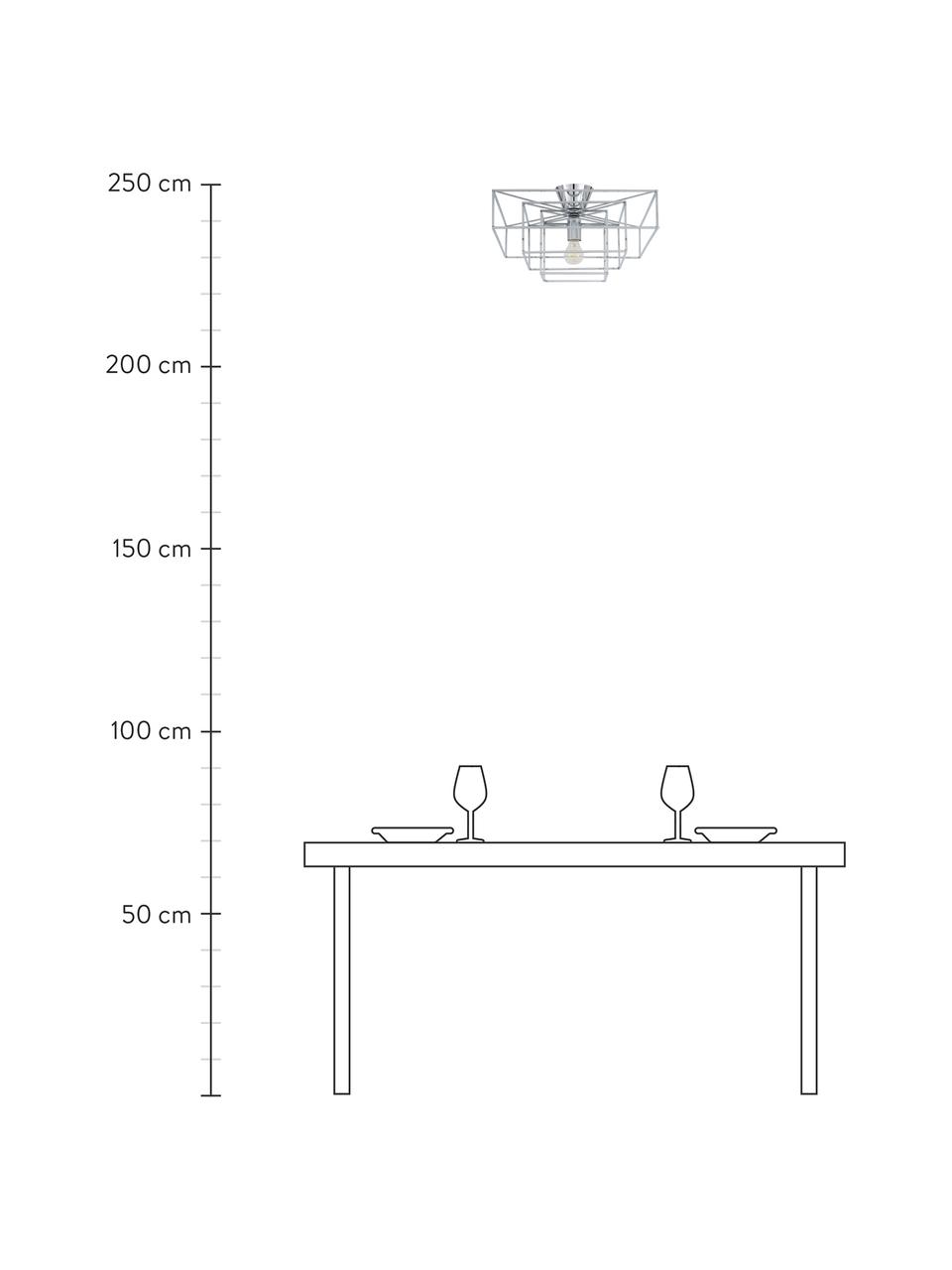 Lampa sufitowa Cube, Chrom, S 46 x W 27 cm