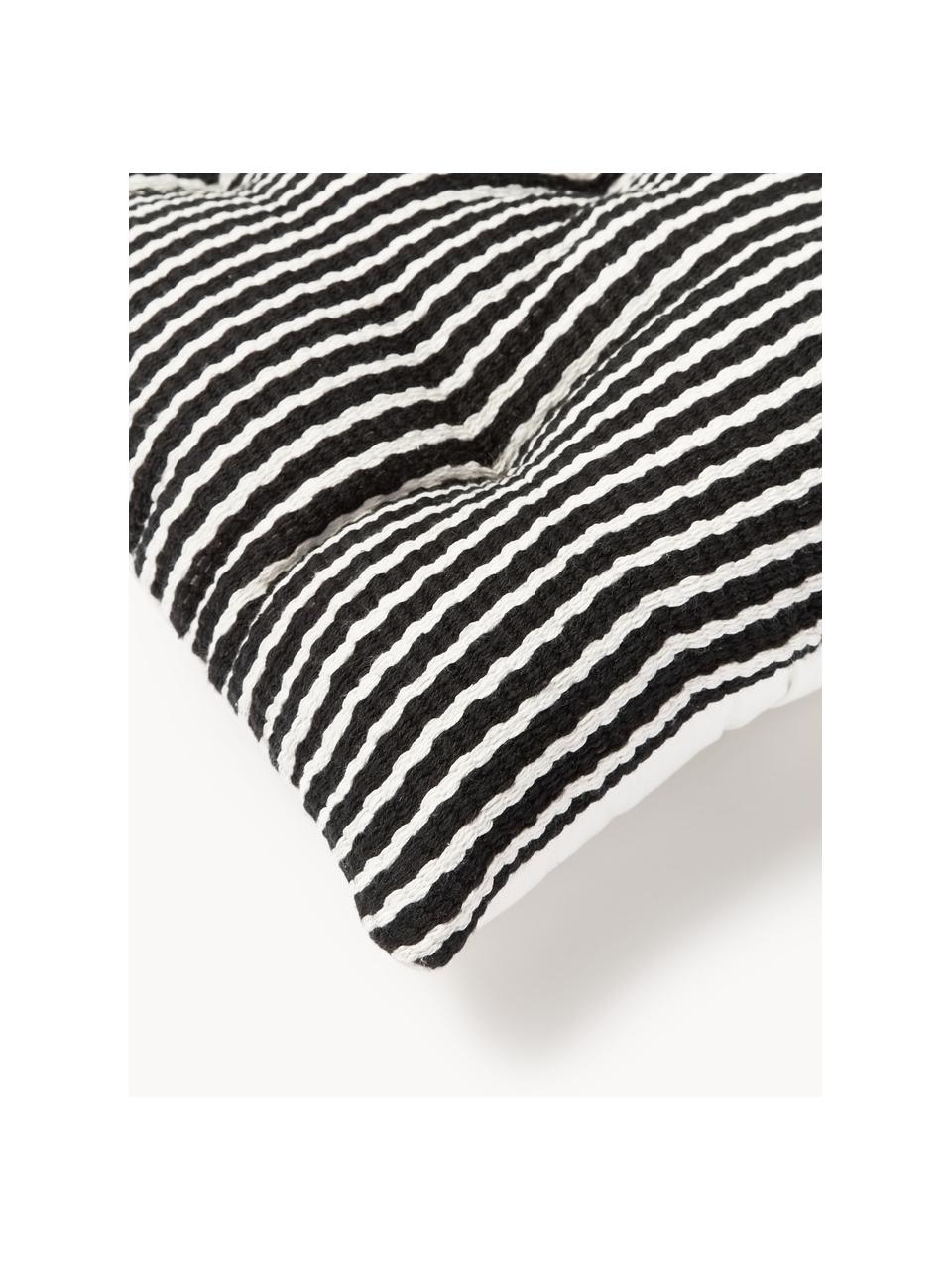 Poduszka na siedzisko z bawełny Silla, 2 szt., Tapicerka: 100% bawełna, Czarny, biały, S 50 x D 50 cm