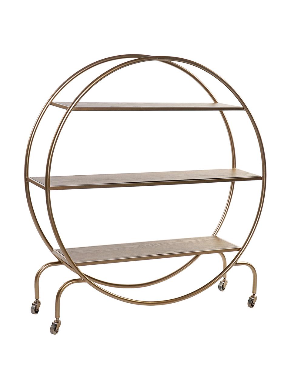 Estantería Standy, Estructura: metal, Estantes: madera, Dorado, An 104 x Al 109 cm