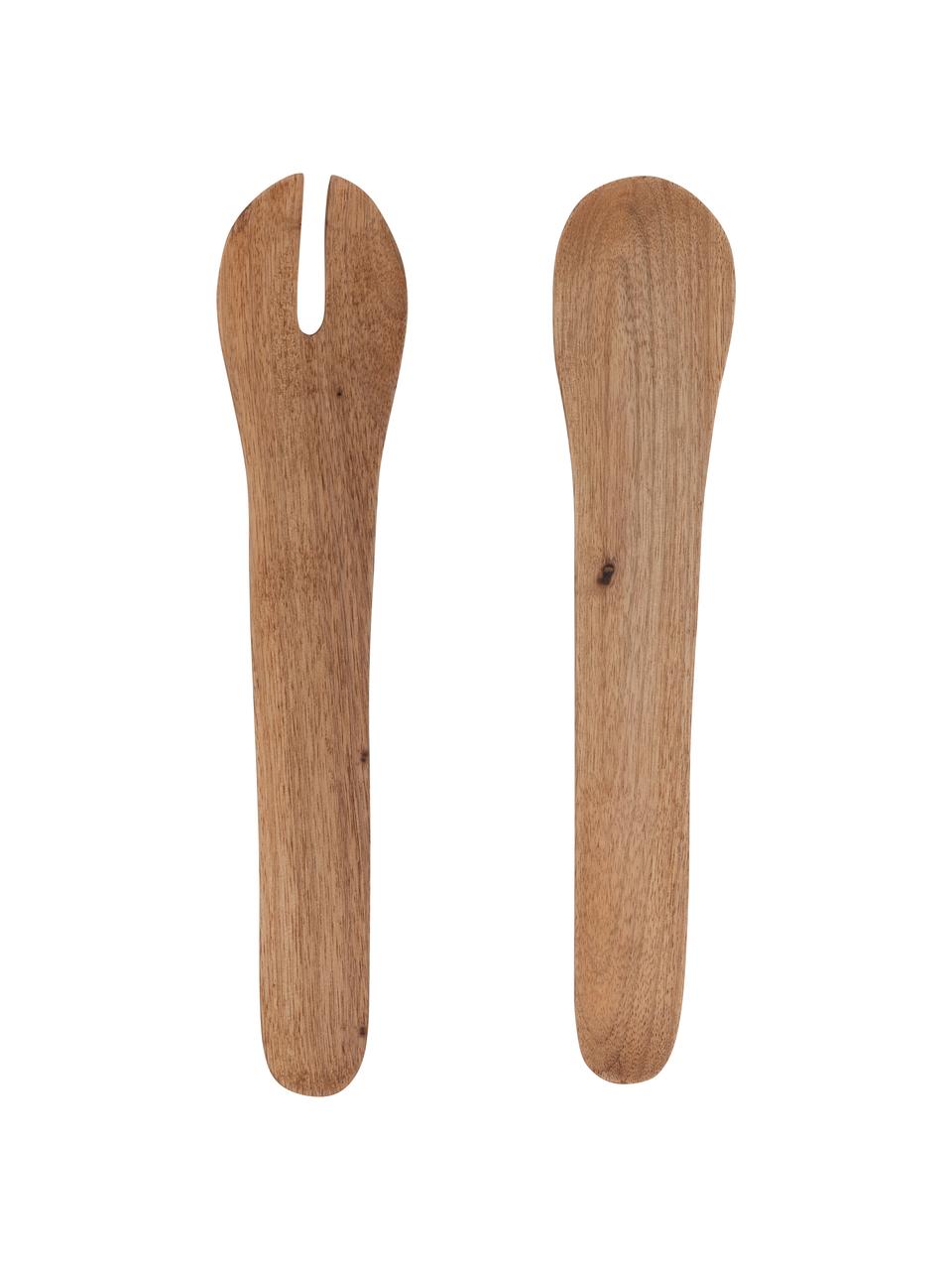 Cubiertos para ensalada artesanales de madera de mango Culture, 2 pzas., Madera de mango, Marrón, L 30 cm