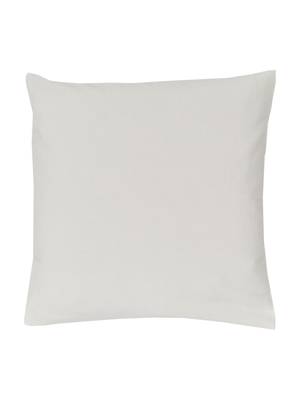 Housse de coussin 45x45 Joy, 100 % coton, Blanc & rouge, larg. 45 x long. 45 cm