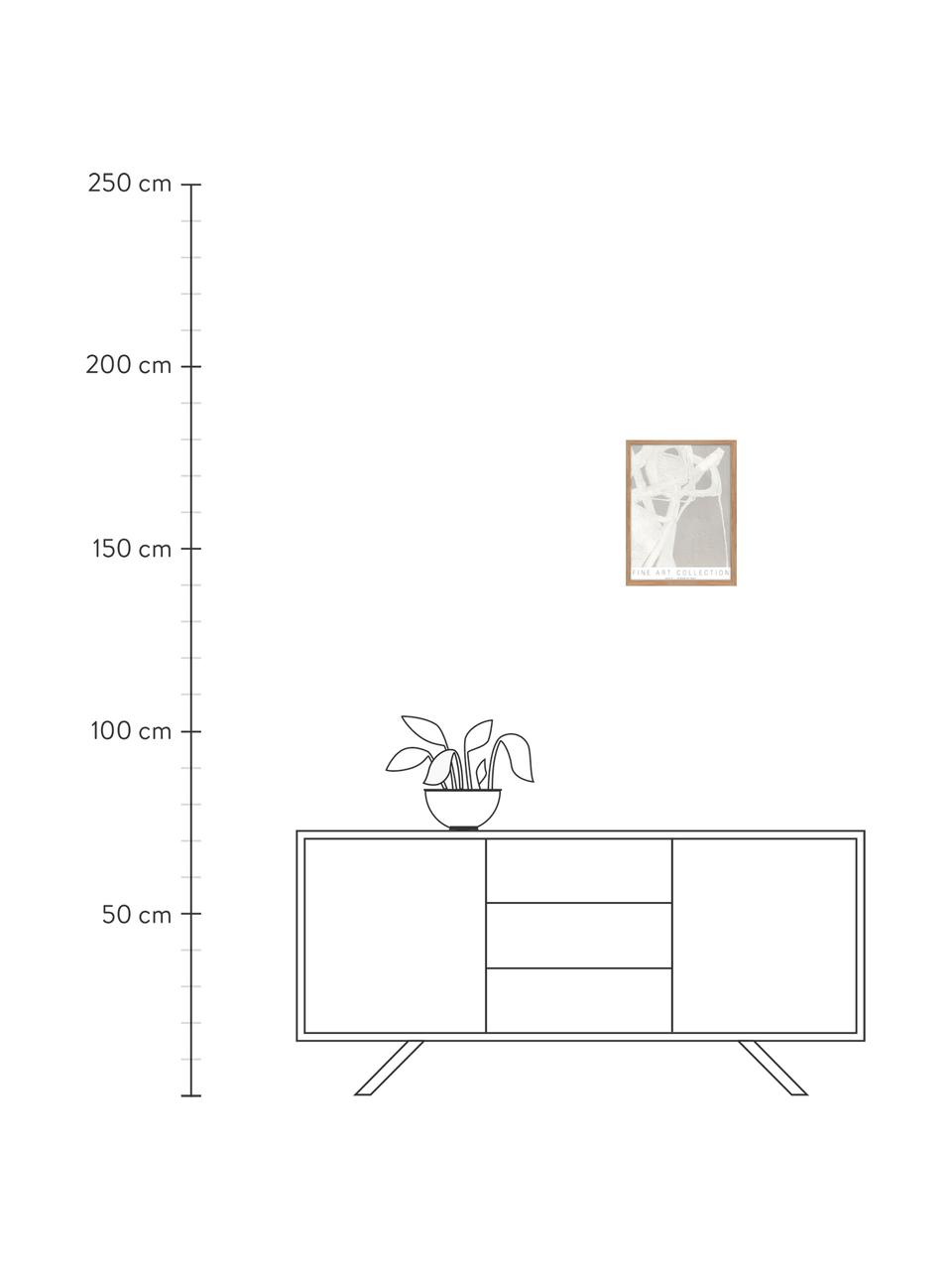 Stampa digitale incorniciata Dive In, Immagine: cartoncino pressato duro, Cornice: legno di quercia, Bianco, grigio chiaro, Larg. 30 x Alt. 40 cm
