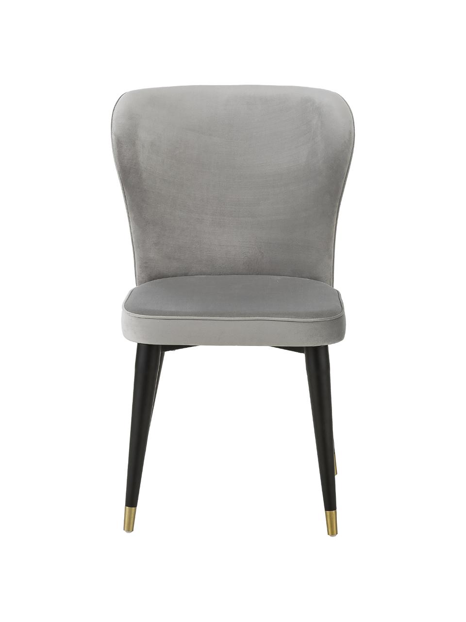 Chaise classique velours rembourré Cleo, Velours gris