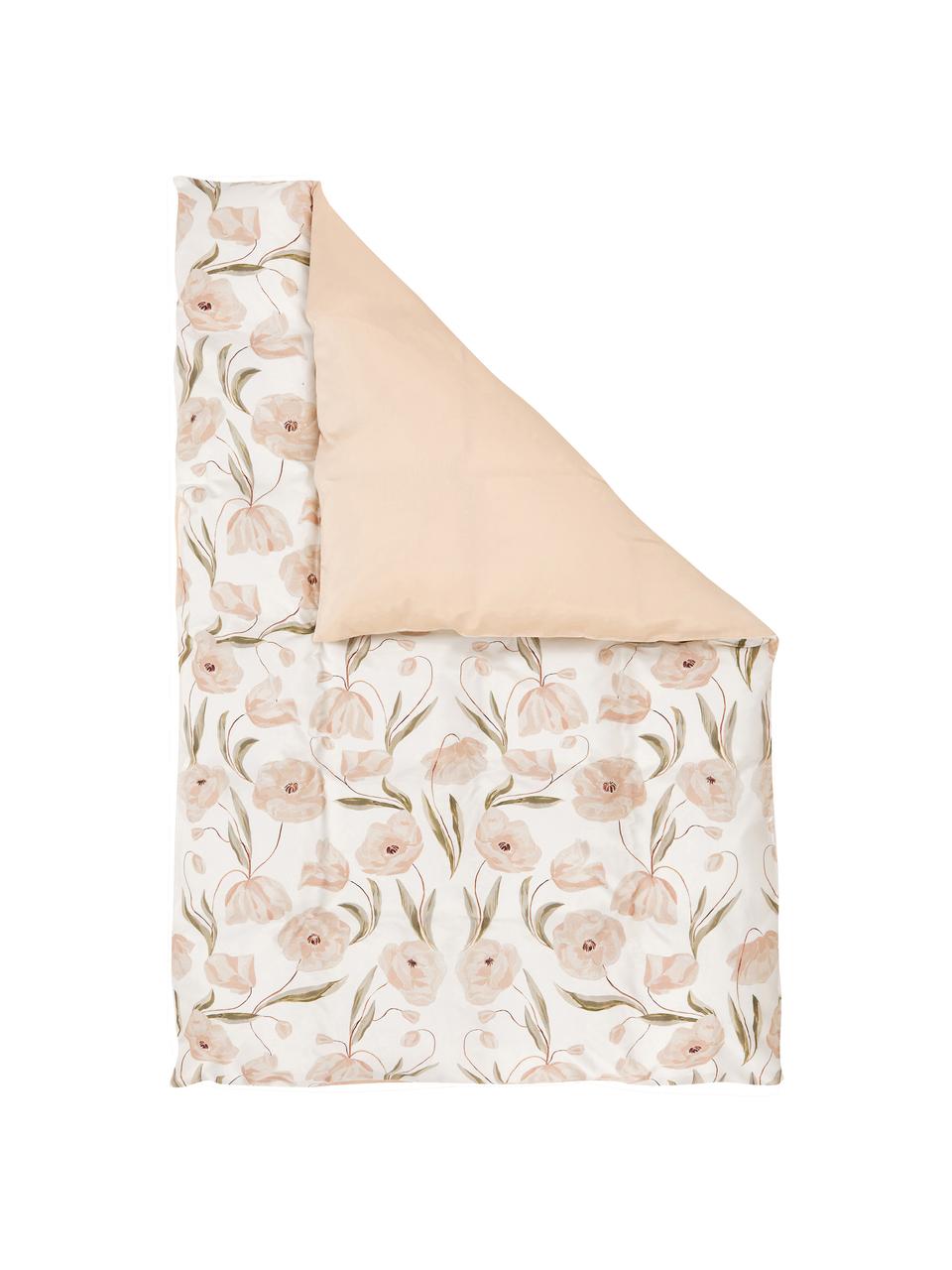 Funda nórdica de satén de algodón ecológico Aimee, diseño Candice Gray, Beige, rosa, Cama 90 cm (150 x 220 cm)