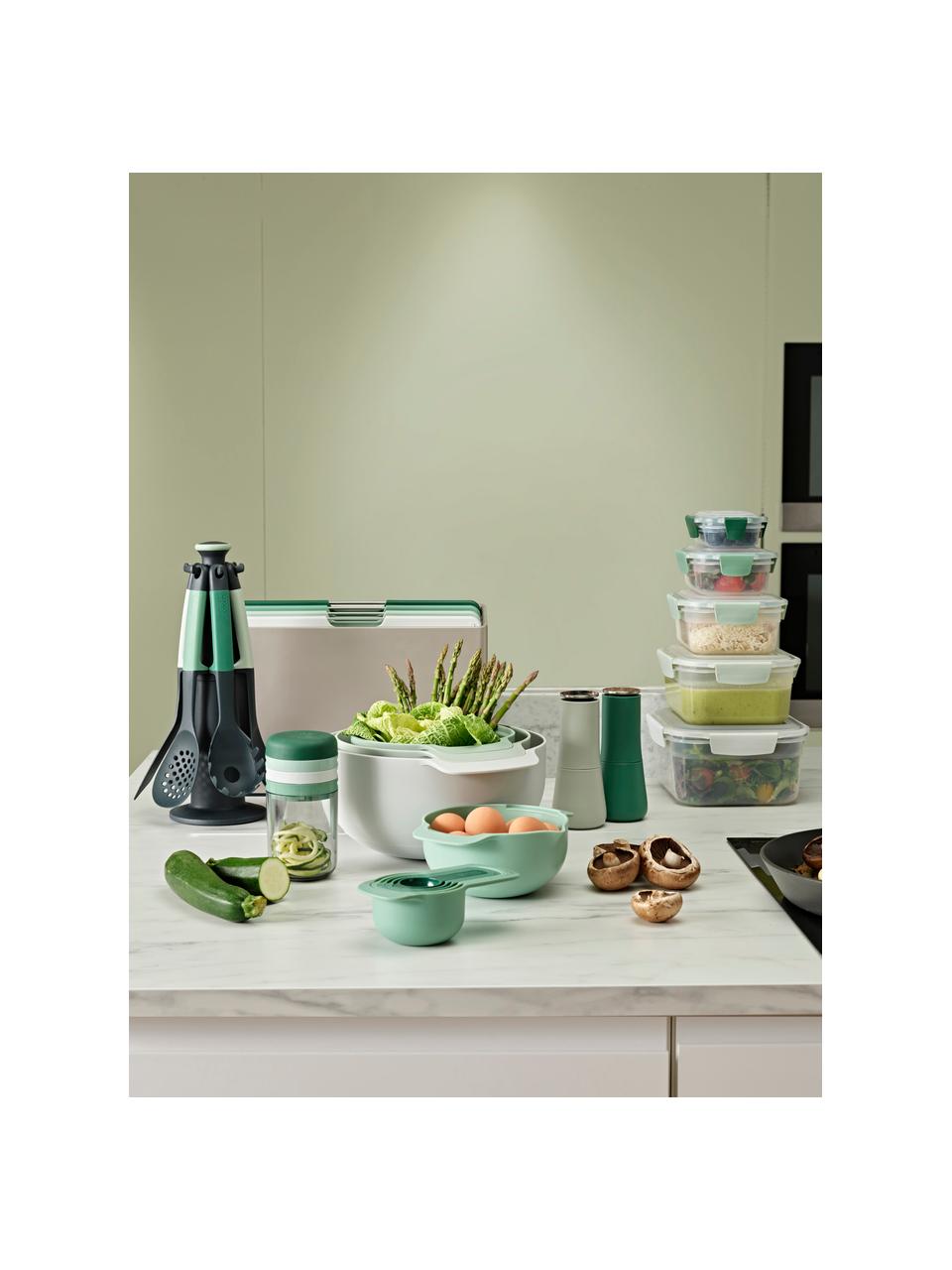 Set de utensilios de cocina Elevate, 7 pzas., Nylon endurecido, silicona, Tonos verdes, Set de diferentes tamaños