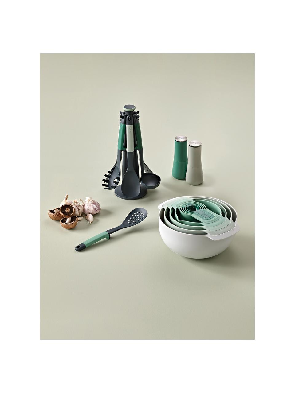 Set de utensilios de cocina Elevate, 7 pzas., Nylon endurecido, silicona, Tonos verdes, Set de diferentes tamaños