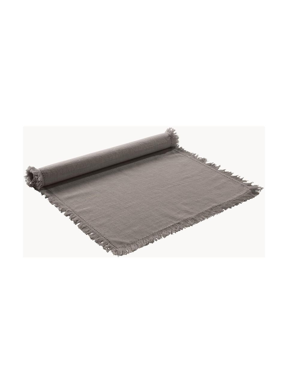 Chemin de table coton Henley, 100 % coton, Gris, larg. 40 x long. 140 cm