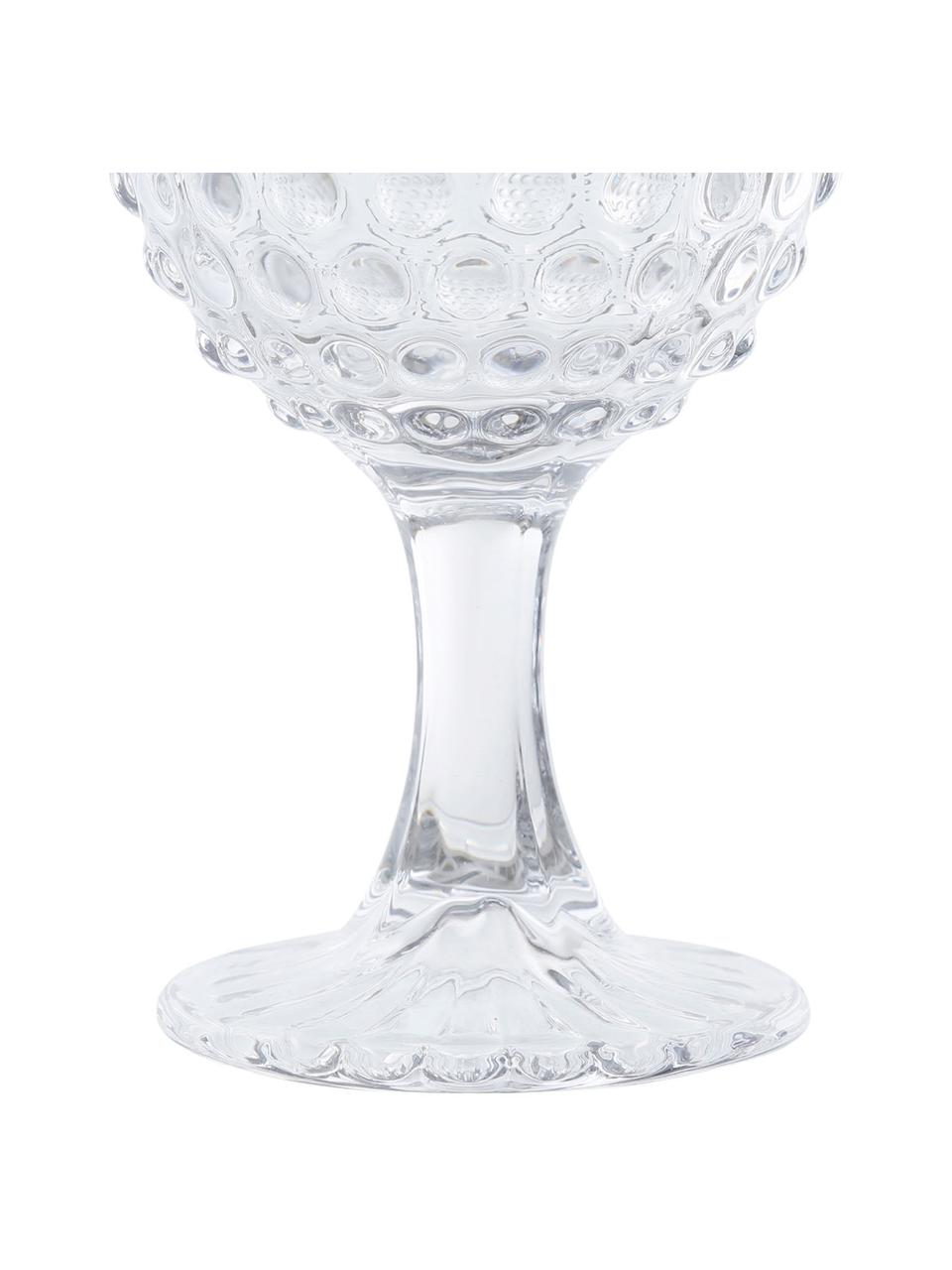 Bicchiere acqua con motivo strutturato Perloa 6 pz, Vetro, Trasparente, Ø 8 x Alt. 17 cm