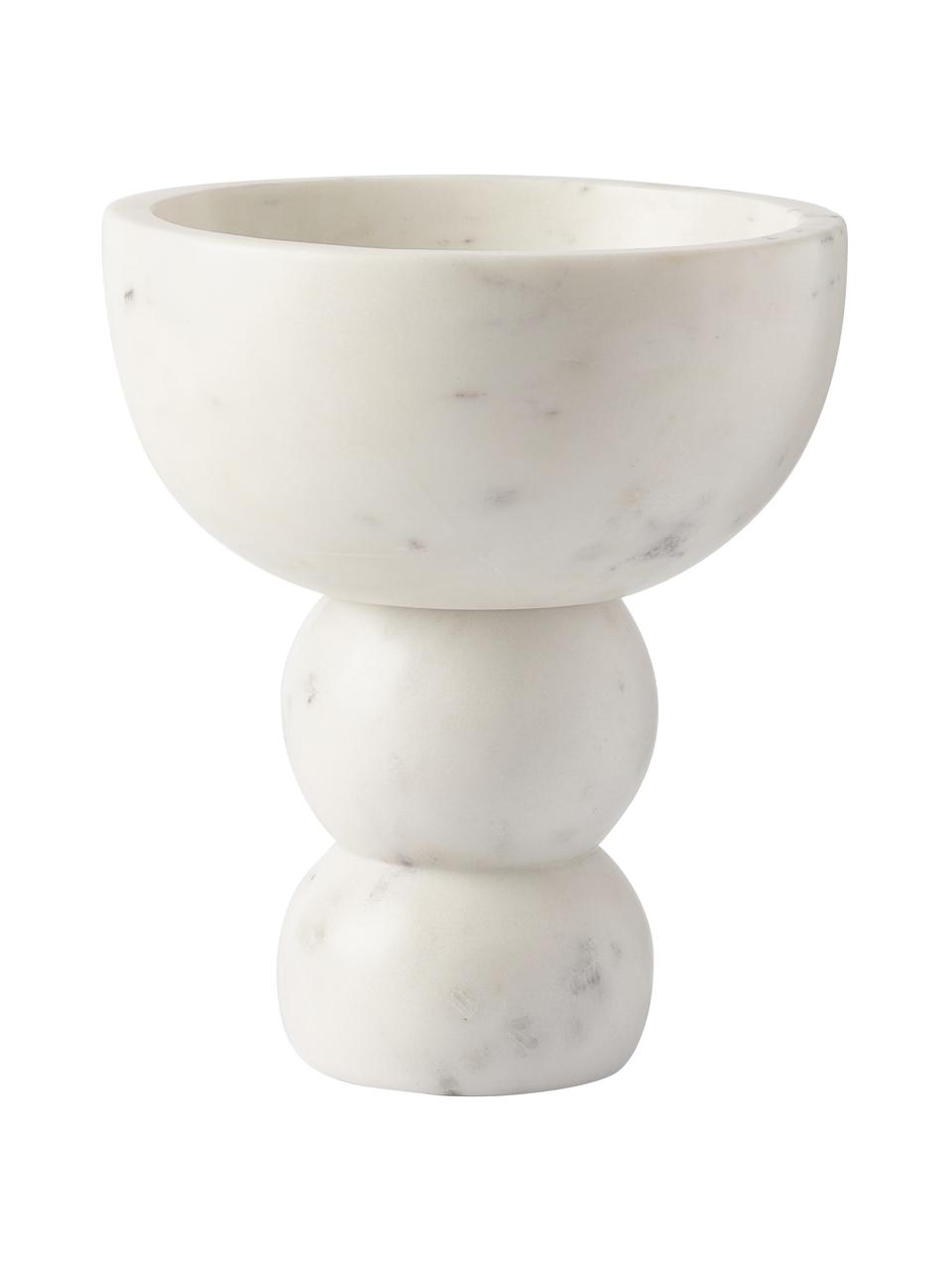 Petite coupe décorative en marbre Levi, Marbre, Blanc, marbré, Ø 20 x haut. 23 cm