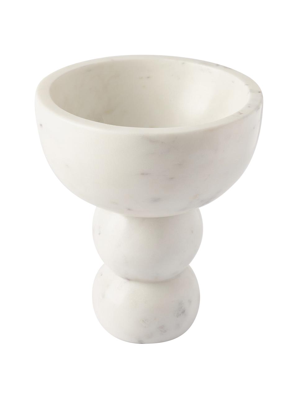 Petite coupe décorative en marbre Levi, Marbre, Blanc, marbré, Ø 20 x haut. 23 cm
