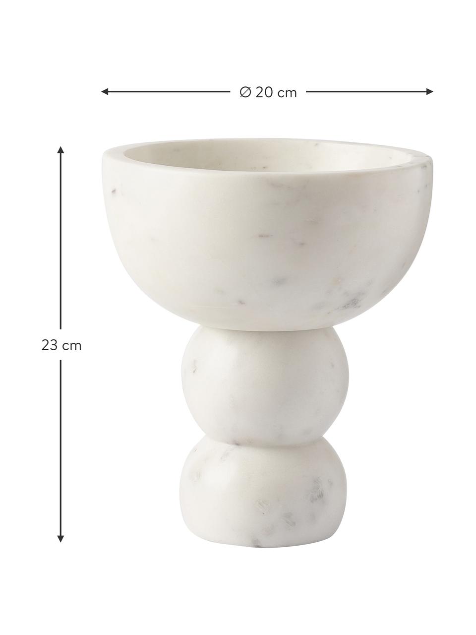 Miseczka dekoracyjna z marmuru Levi, Marmur, Biały, marmurowy, Ø 20 x W 23 cm