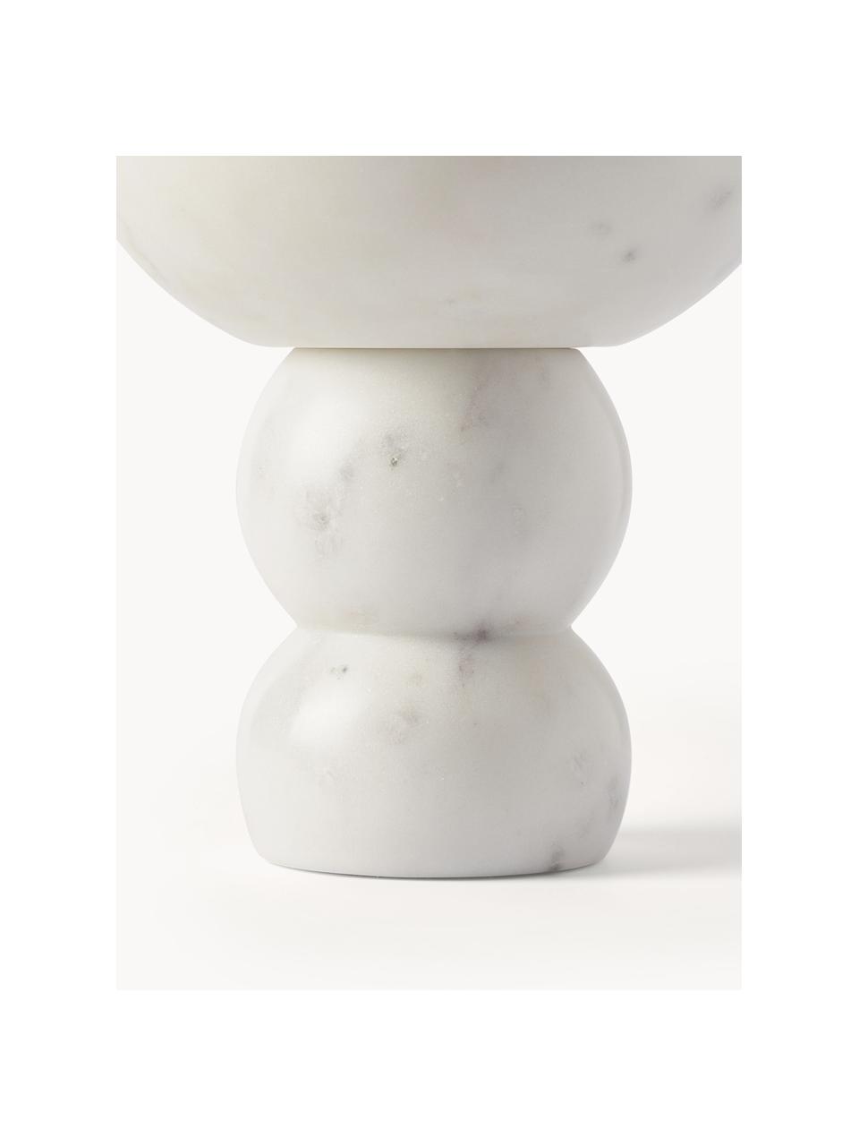 Kleine Deko-Schale Levi aus Marmor, Marmor, Weiß, marmoriert, Ø 20 x H 23 cm