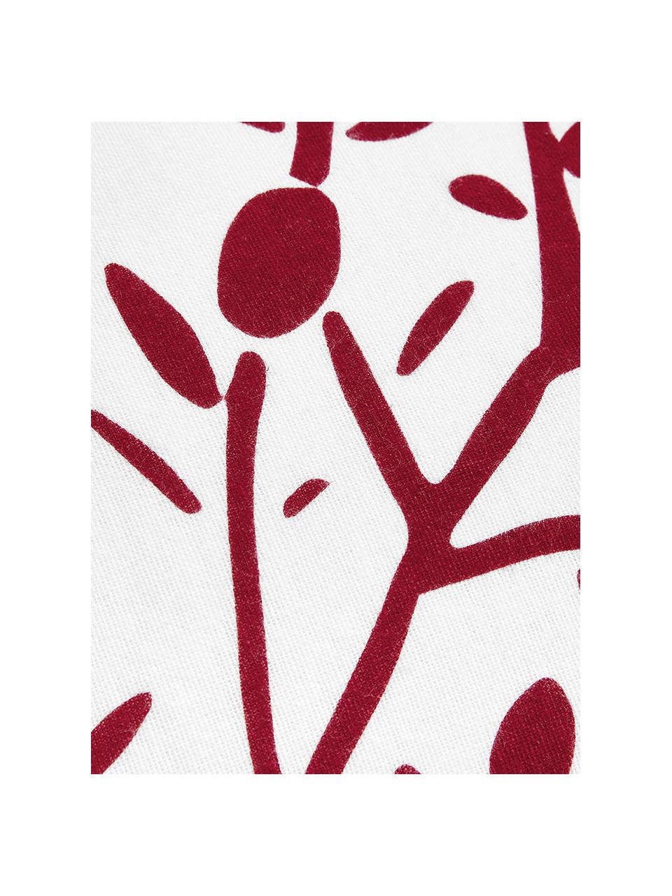 Flanell-Bettwäsche Mistletoe, Webart: Flanell Flanell ist ein k, Weiß, Rot, 240 x 220 cm + 2 Kissen 80 x 80 cm
