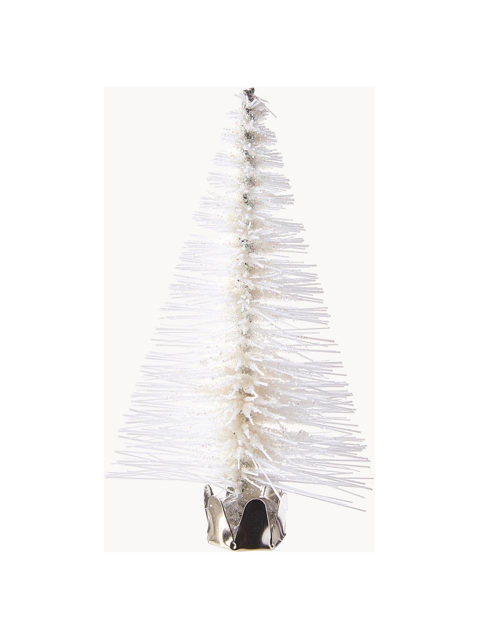 Adornos navideños con clip Whitoo, 6 uds., Metal, plástico, Blanco, Ø 4 x Al 9 cm