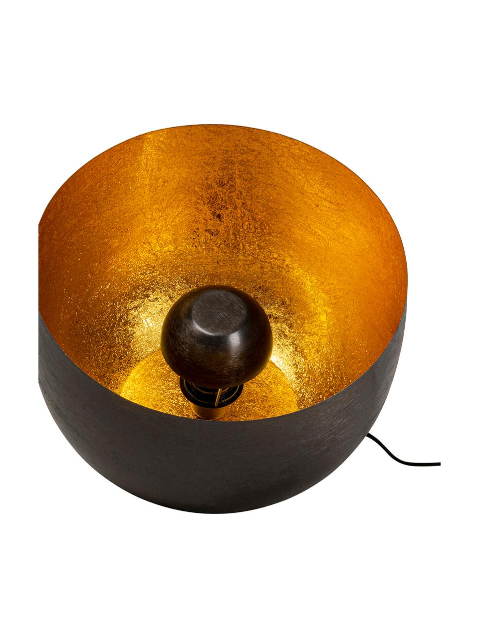 Borne d'éclairage Apollon, Noir, doré, Ø 35 x haut. 31 cm
