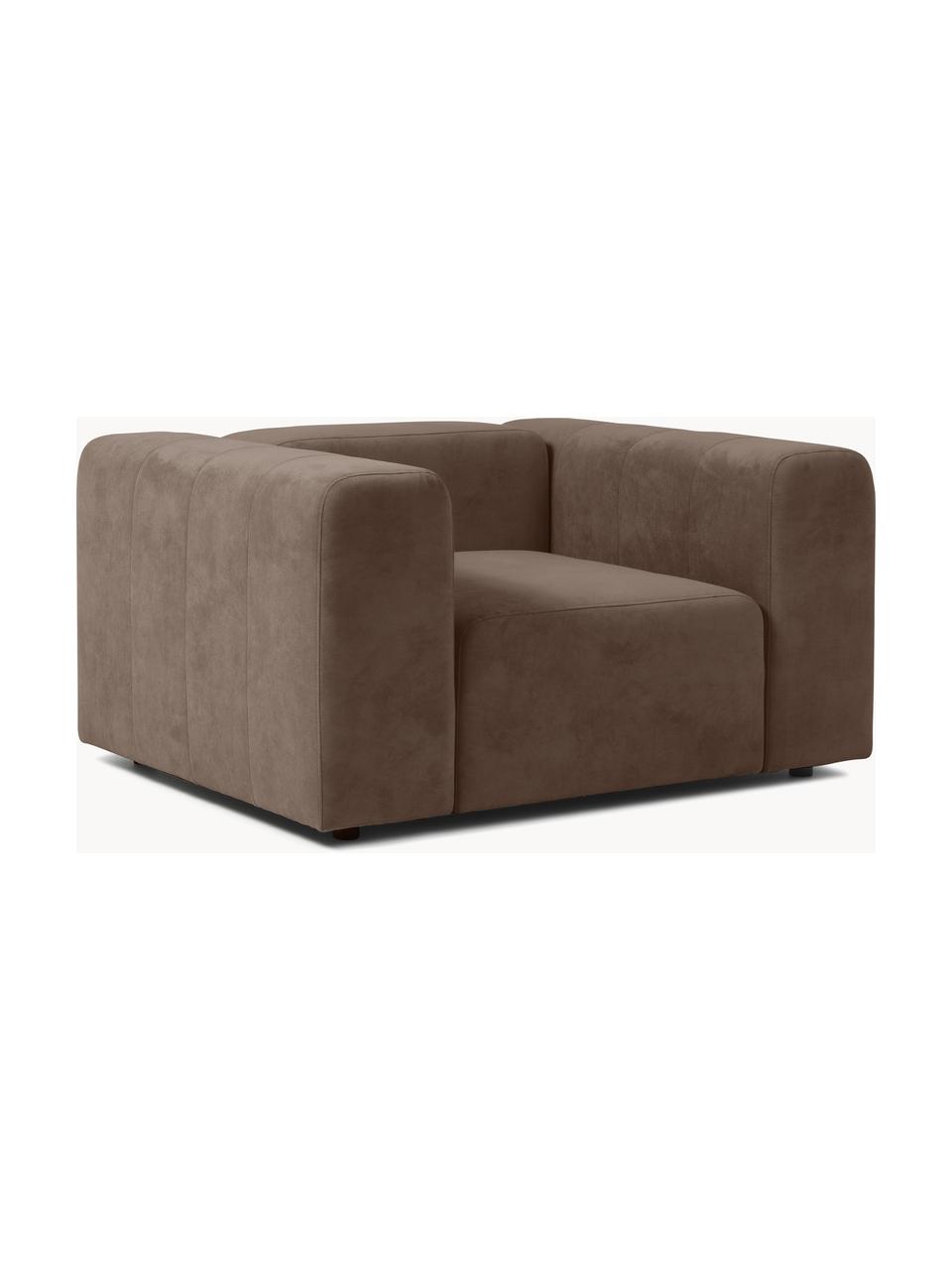 Fauteuil Lena, Tissu brun foncé, larg. 134 x prof. 106 cm