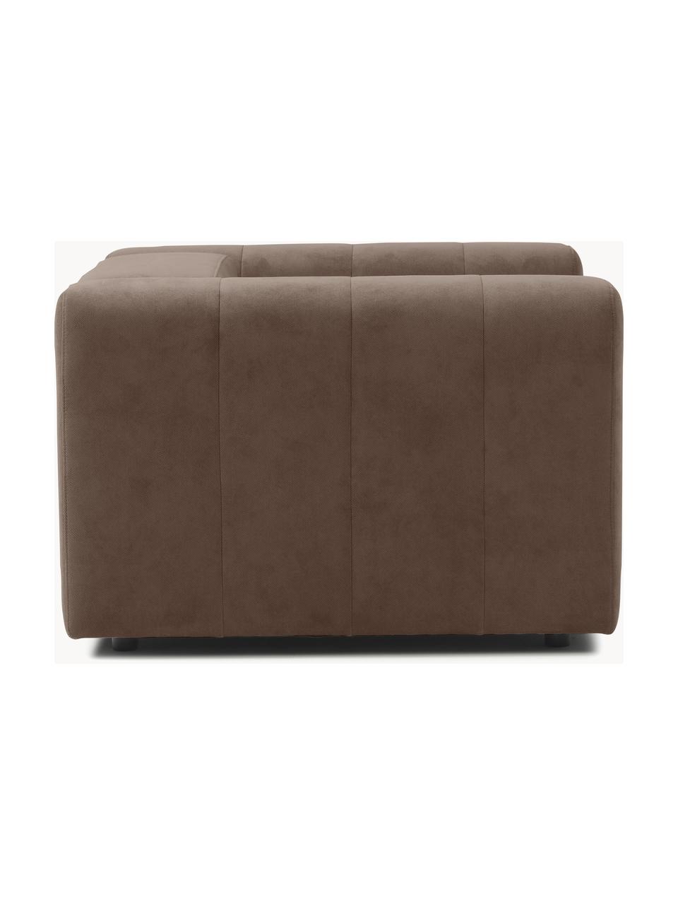 Fauteuil Lena, Bekleding: geweven stof (88% polyest, Frame: grenenhout, multiplex, ha, Poten: kunststof, Geweven stof donkerbruin, B 134 x D 106 cm