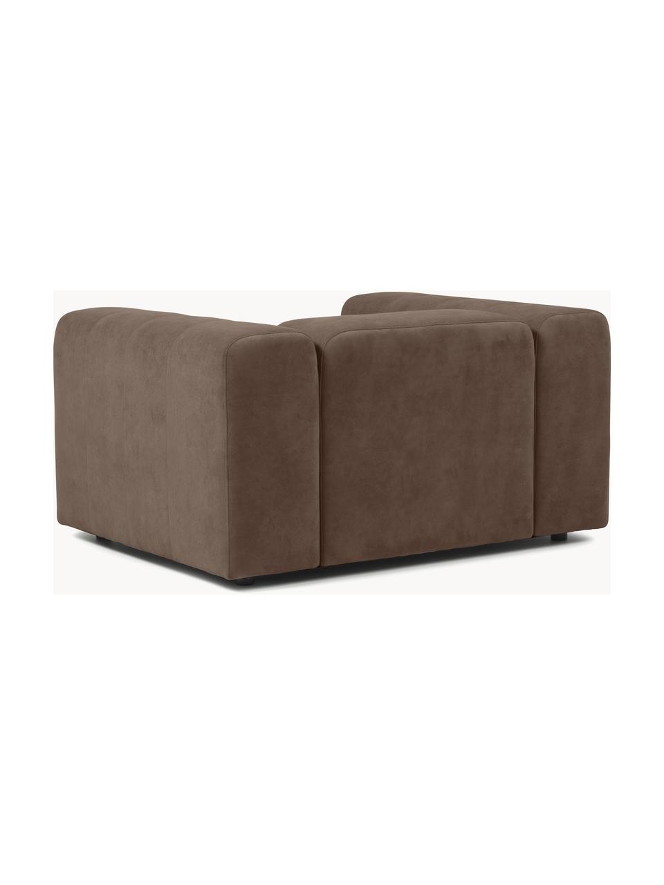 Fauteuil Lena, Bekleding: geweven stof (88% polyest, Frame: grenenhout, multiplex, ha, Poten: kunststof, Geweven stof donkerbruin, B 134 x D 106 cm